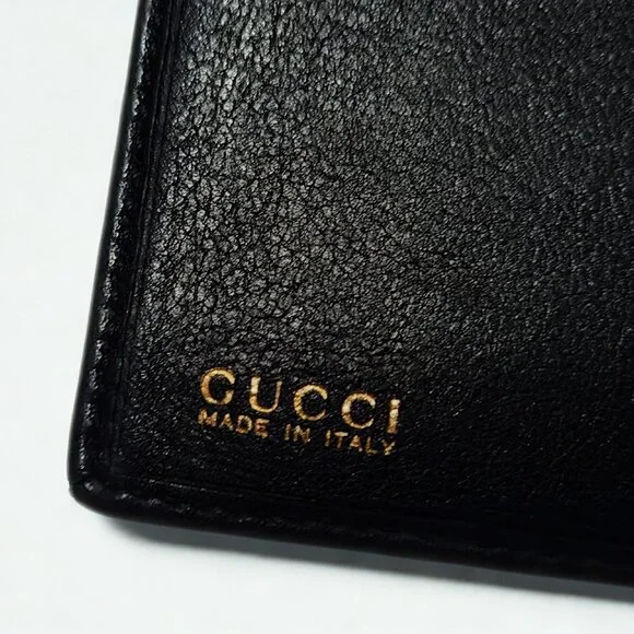 Gucci Black Leather Wallet w/ Bamboo Bit w/ DB – Cleaned & Conditioned – Vintage - Picture 2 of 7